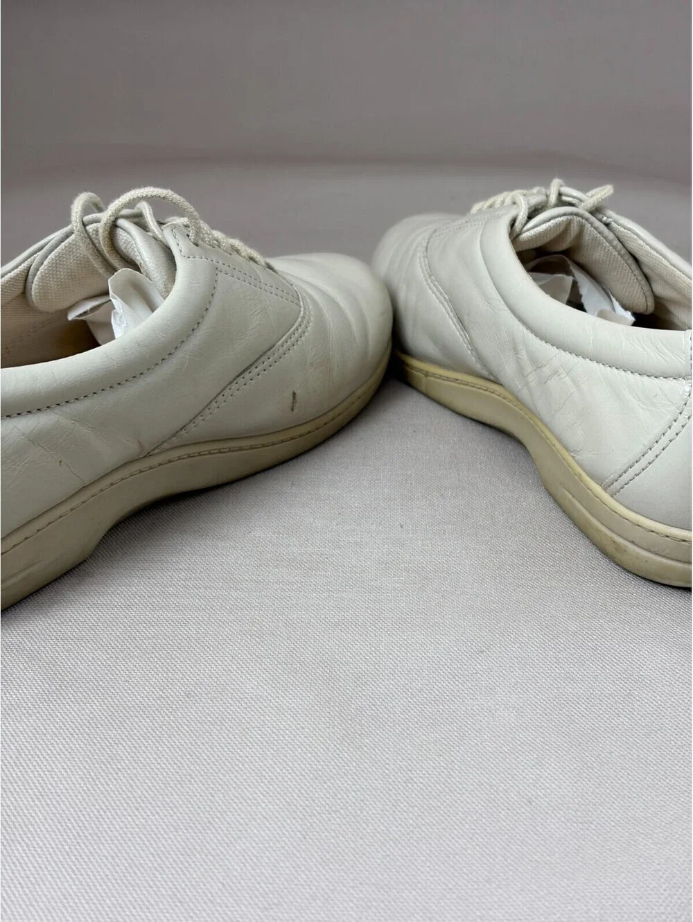 SAS Classic Womens 6 M White Leather Comfort Walking Shoes Made in USA Lace Up